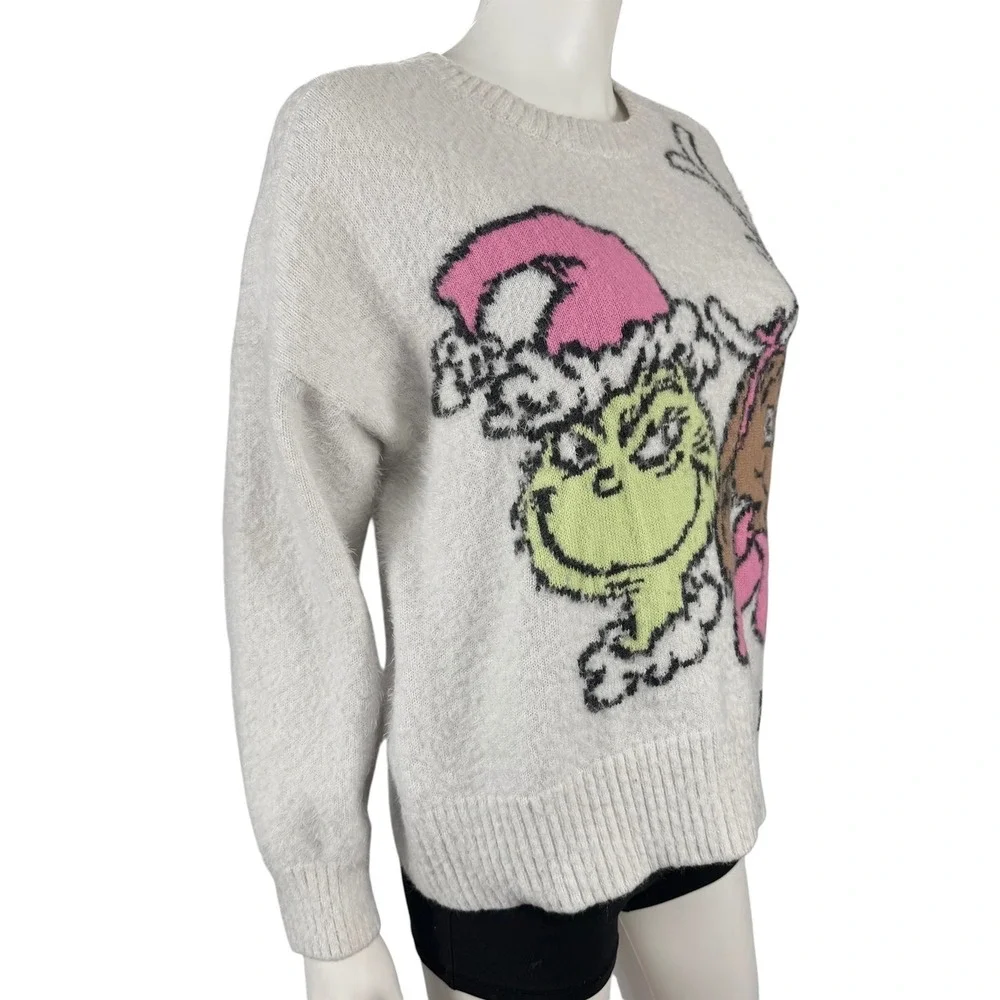 The Grinch X Justice Girls Fuzzy Knit Holiday Sweater Max Dr Seuss XL 16P/18P